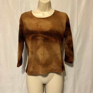 J. Jill Women’s 3/4 Sleeve Semi Sheer Top Small